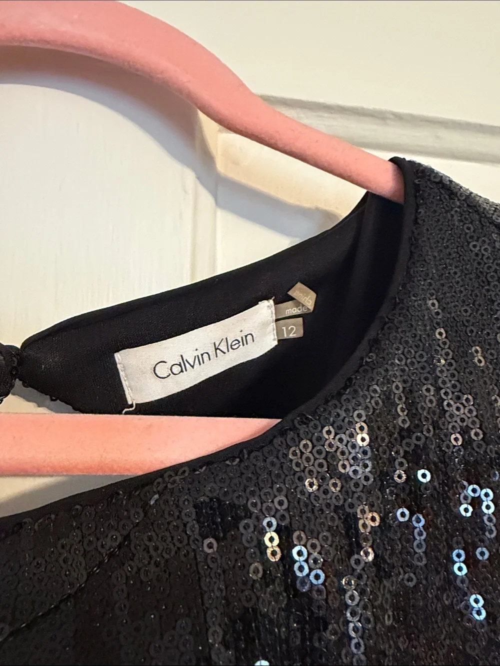 Calvin Klein Black Sequin Cutout Mini Dress